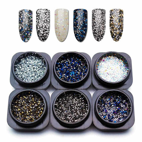 1.1mm Crystal Pixie Micro Rhinestones for Nail Accessoires Mix Caviar Design Strass Nail Art Decorations 1 Bottle MJZ1082