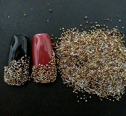 1.5g Mixcolor nail ball glass gold silver Glitter Beads Stereoscopic Caviar Beads Manicure 3D Nail Decors Ball Glitter Studs