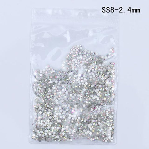 1 Bag Flat Back Rhinestone 3D Nail Decoration Colorful Multi-size Accessoires Manicure Nail Art Decoration