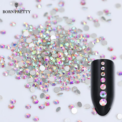 1 Bag Flat Back Rhinestone 3D Nail Decoration Colorful Multi-size Accessoires Manicure Nail Art Decoration
