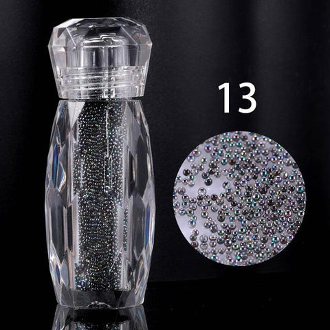 1 Bottle Crystal Pixie Gravel Colorful Multicolor Micro Strass Nail Art Glass Caviar Beads For Nails 3D Decorations