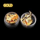 1 Box Gold Silver Irregular Aluminum Foil Paper Nail Art Sticker 3D Glitter DIY Manicure UV Gel Polish Nail Decoration Tools