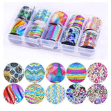 1 Box Holographic Nail Foil Set Transparent AB Color Starry Sky Transfer Sticker 2.5*100cm Manicure Nail Art Decals