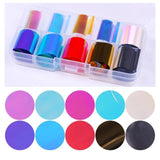 1 Box Holographic Nail Foil Set Transparent AB Color Starry Sky Transfer Sticker 2.5*100cm Manicure Nail Art Decals