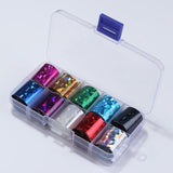 1 Box Holographic Nail Foil Set Transparent AB Color Starry Sky Transfer Sticker 2.5*100cm Manicure Nail Art Decals