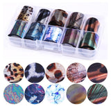 1 Box Holographic Nail Foil Set Transparent AB Color Starry Sky Transfer Sticker 2.5*100cm Manicure Nail Art Decals