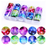 1 Box Holographic Nail Foil Set Transparent AB Color Starry Sky Transfer Sticker 2.5*100cm Manicure Nail Art Decals