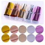 1 Box Holographic Nail Foil Set Transparent AB Color Starry Sky Transfer Sticker 2.5*100cm Manicure Nail Art Decals