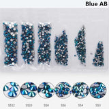 1 Pack Flatback Glass Nail Rhinestones Mixed Sizes SS3-SS12 Nail Art Decoration Stones Shiny Gems Manicure Accessories Tools
