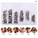1 Pack Flatback Glass Nail Rhinestones Mixed Sizes SS3-SS12 Nail Art Decoration Stones Shiny Gems Manicure Accessories Tools