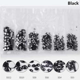 1 Pack Flatback Glass Nail Rhinestones Mixed Sizes SS3-SS12 Nail Art Decoration Stones Shiny Gems Manicure Accessories Tools