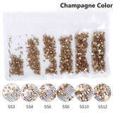 1 Pack Flatback Glass Nail Rhinestones Mixed Sizes SS3-SS12 Nail Art Decoration Stones Shiny Gems Manicure Accessories Tools