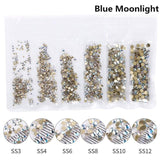 1 Pack Flatback Glass Nail Rhinestones Mixed Sizes SS3-SS12 Nail Art Decoration Stones Shiny Gems Manicure Accessories Tools