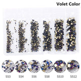 1 Pack Flatback Glass Nail Rhinestones Mixed Sizes SS3-SS12 Nail Art Decoration Stones Shiny Gems Manicure Accessories Tools