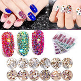 1 Pack Flatback Glass Nail Rhinestones Mixed Sizes SS3-SS12 Nail Art Decoration Stones Shiny Gems Manicure Accessories Tools
