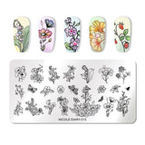 1 Pc 12*6cm Rectangle Stamping Plate Line Flower Animal Pattern Manicure Nail Art Stamp Image Plate L034