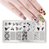 1 Pc 12*6cm Rectangle Stamping Plate Line Flower Animal Pattern Manicure Nail Art Stamp Image Plate L034