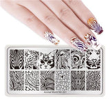 1 Pc 12*6cm Rectangle Stamping Plate Line Flower Animal Pattern Manicure Nail Art Stamp Image Plate L034