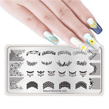 1 Pc 12*6cm Rectangle Stamping Plate Line Flower Animal Pattern Manicure Nail Art Stamp Image Plate L034