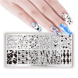 1 Pc 12*6cm Rectangle Stamping Plate Line Flower Animal Pattern Manicure Nail Art Stamp Image Plate L034