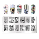 1 Pc 12*6cm Rectangle Stamping Plate Line Flower Animal Pattern Manicure Nail Art Stamp Image Plate L034