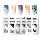 1 Pc 12*6cm Rectangle Stamping Plate Line Flower Animal Pattern Manicure Nail Art Stamp Image Plate L034