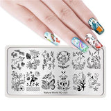 1 Pc 12*6cm Rectangle Stamping Plate Line Flower Animal Pattern Manicure Nail Art Stamp Image Plate L034