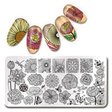 1 Pc 12*6cm Rectangle Stamping Plate Line Flower Animal Pattern Manicure Nail Art Stamp Image Plate L034