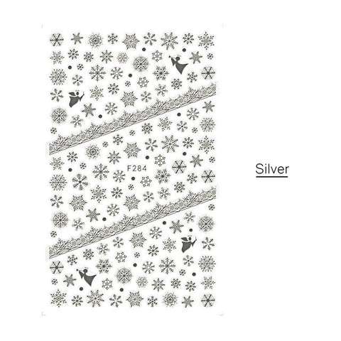 1 Pcs 3D Nail Sticker Christmas Theme Pattern Mixed Deer/Snowflake Image Tips Nail DIY Decoration Sticker Decal LAF281-284