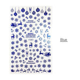 1 Pcs 3D Nail Sticker Christmas Theme Pattern Mixed Deer/Snowflake Image Tips Nail DIY Decoration Sticker Decal LAF281-284