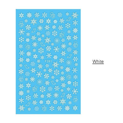1 Pcs 3D Nail Sticker Christmas Theme Pattern Mixed Deer/Snowflake Image Tips Nail DIY Decoration Sticker Decal LAF281-284