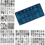 "1 Pcs Nail Art Stamp Stamping Image Plate 6*12cm Stainless Steel Nail Template Manicure Stencil Tools, 20 Styles For Choose"