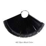 1 Set False Nail Art Tips Color Full Card Round Nature Clear Fake Nail For Gel Polish Manicure Fan Practice Display Tool CHA23