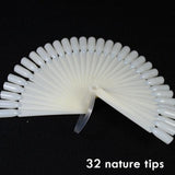 1 Set False Nail Art Tips Display Fan Designs Transparent Nature Black Color Training Palette Nails Tools Manicure SA386
