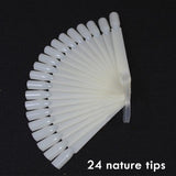 1 Set False Nail Art Tips Display Fan Designs Transparent Nature Black Color Training Palette Nails Tools Manicure SA386
