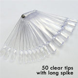 1 Set False Nail Art Tips Display Fan Designs Transparent Nature Black Color Training Palette Nails Tools Manicure SA386