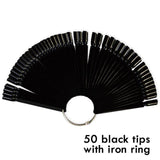 1 Set False Nail Art Tips Display Fan Designs Transparent Nature Black Color Training Palette Nails Tools Manicure SA386
