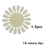 1 Set False Nail Art Tips Display Fan Designs Transparent Nature Black Color Training Palette Nails Tools Manicure SA386