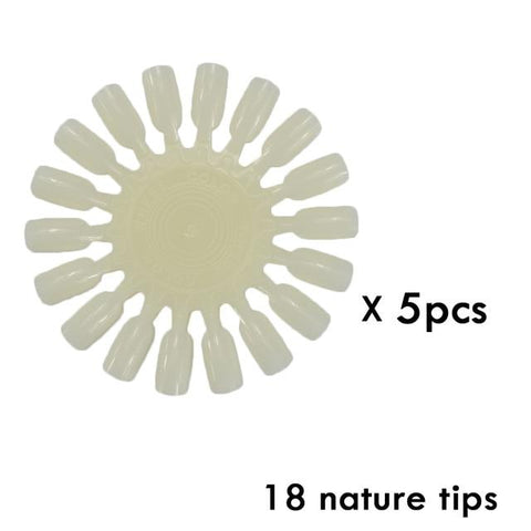 1 Set False Nail Art Tips Display Fan Designs Transparent Nature Black Color Training Palette Nails Tools Manicure SA386