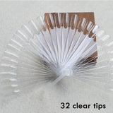 1 Set False Nail Art Tips Display Fan Designs Transparent Nature Black Color Training Palette Nails Tools Manicure SA386