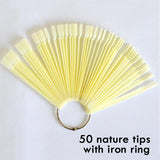 1 Set False Nail Art Tips Display Fan Designs Transparent Nature Black Color Training Palette Nails Tools Manicure SA386
