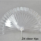 1 Set False Nail Art Tips Display Fan Designs Transparent Nature Black Color Training Palette Nails Tools Manicure SA386