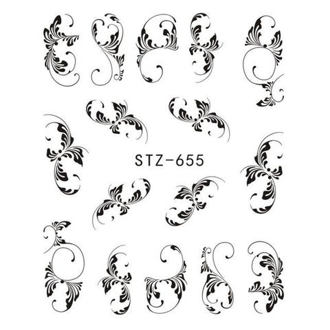 1 Sheet Black/White Leopard Nail Art Water Transfer Stickers Decals Beauty Full Wraps Manicure Decoration DIY Accessory BEB304