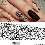 1 Sheet Black/White Leopard Nail Art Water Transfer Stickers Decals Beauty Full Wraps Manicure Decoration DIY Accessory BEB304