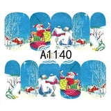 1 Sheet Christmas Snow Flower Nail Stickers Full Wraps Water Transfer Sticker Nail Art Decals Manicure Styling Tools BEA1187