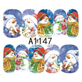 1 Sheet Christmas Snow Flower Nail Stickers Full Wraps Water Transfer Sticker Nail Art Decals Manicure Styling Tools BEA1187