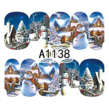 1 Sheet Christmas Snow Flower Nail Stickers Full Wraps Water Transfer Sticker Nail Art Decals Manicure Styling Tools BEA1187