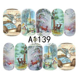 1 Sheet Christmas Snow Flower Nail Stickers Full Wraps Water Transfer Sticker Nail Art Decals Manicure Styling Tools BEA1187