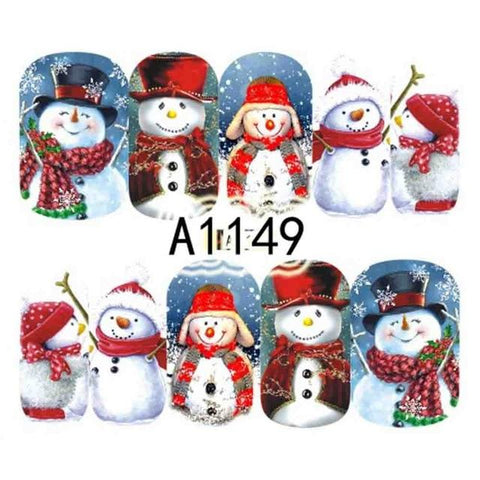 1 Sheet Christmas Snow Flower Nail Stickers Full Wraps Water Transfer Sticker Nail Art Decals Manicure Styling Tools BEA1187