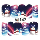 1 Sheet Christmas Snow Flower Nail Stickers Full Wraps Water Transfer Sticker Nail Art Decals Manicure Styling Tools BEA1187